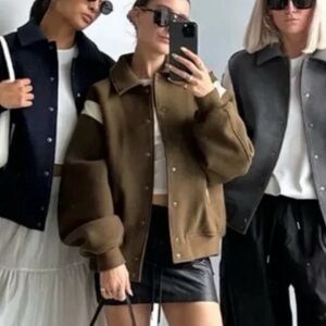 Brown Wool Varsity Jacket